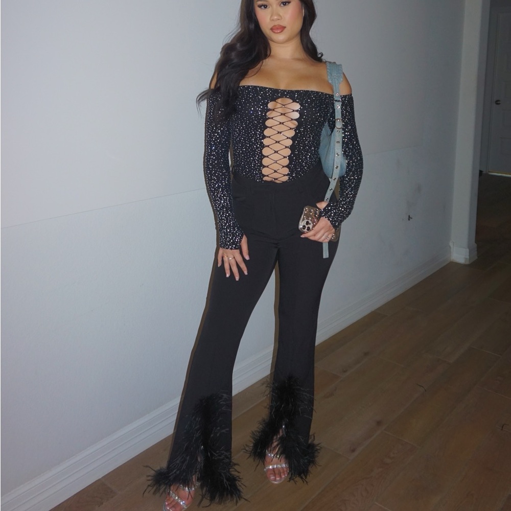 Fashion nova rhinestone bodysuit